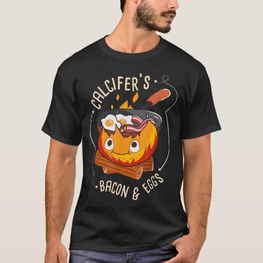 Calcifers Bacon And Egg I Kamperen Koken I T-shirt (Voorkant)