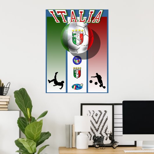 Calcio wereldkampioenschap voetbal in Italië Poster (Thuiskantoor)