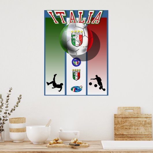 Calcio wereldkampioenschap voetbal in Italië Poster (Keuken)