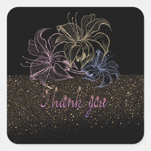 Calcomanía cuadrada con agradecimento vierkante sticker (Voorkant)