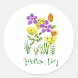 Calcomanía de gelukkacion del dia de la madre ronde sticker