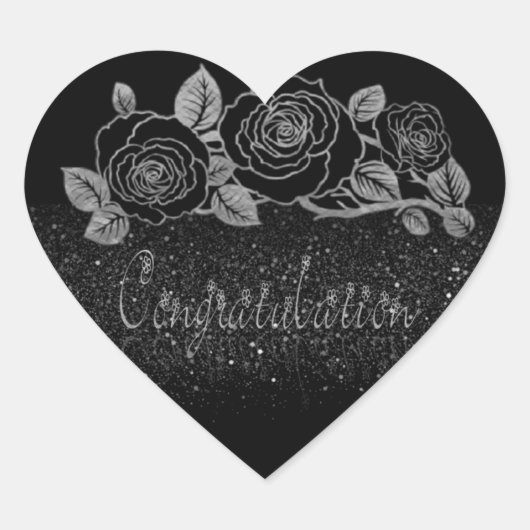 Calcomanía en forma de corazón con felicidades hart sticker (Voorkant)