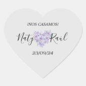 Calcomanía Floral en Tonos Lilas Hart Sticker (Voorkant)