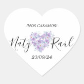 Calcomanía Floral en Tonos Lilas Hart Sticker (Voorkant)