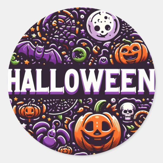 Calcomanía Halloween Ronde Sticker (Voorkant)