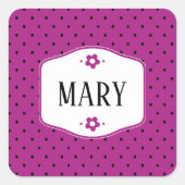 Calcomanía lunares, rótulo nombre vierkante sticker (Voorkant)