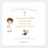 Calcomanía mi primera comunion vierkante sticker (Voorkant)