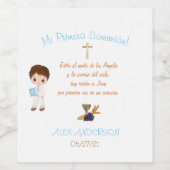 Calcomanía mi primera comunion wijn etiket (Enkel label)