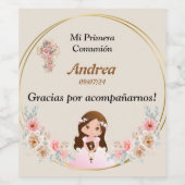 Calcomanía primera comunion wijn etiket (Enkel label)