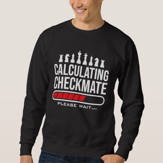 Calculating Checkmate Please Wait  Kids Mens Funny Trui (Voorkant)