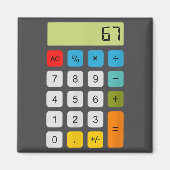 Calculator 67 Six Seven Funny Math Meme  Magneet (Voorkant)