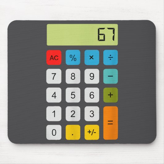 Calculator 67 Six Seven Funny Math Meme  Muismat (Voorkant)
