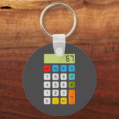 Calculator 67 Six Seven Funny Math Meme  Sleutelhanger (Voorkant)