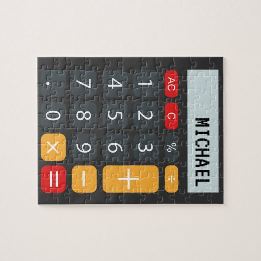 Calculator gepersonaliseerde naam legpuzzel (Horizontaal)
