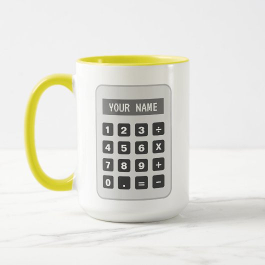 Calculator koffie mok voor boekhouder of boekhoude (Links)