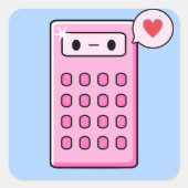 Calculator Love Vierkante Sticker (Voorkant)