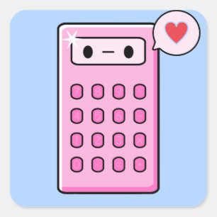 Calculator Love Vierkante Sticker