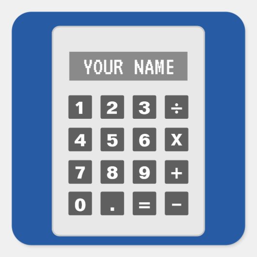 Calculator stickers met aangepaste tekst (Voorkant)