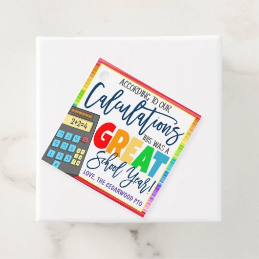 Calculator Teacher Appreciation Gift Labels (In situ)