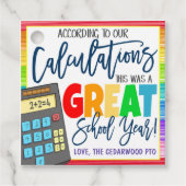 Calculator Teacher Appreciation Gift Labels (Voorkant)
