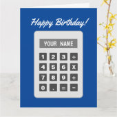 Calculator tekening aangepaste Verjaardag wenskaar Kaart (Gele Bloem)