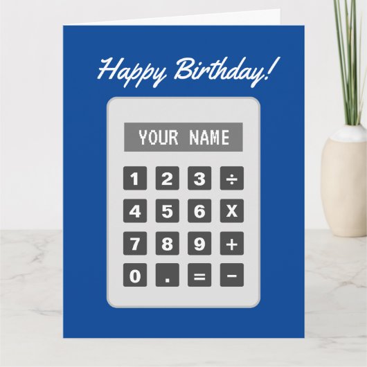 Calculator tekening aangepaste Verjaardag wenskaar Kaart (Voorkant)