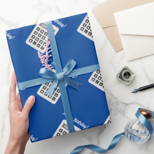 Calculator tekening Verjaardag inpakpapier (Geschenken)