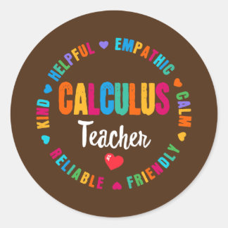 Calculus Teacher Math Teachers Algebra Squad Ronde Sticker