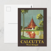 Calcutta, de hoofdstad van West-Bengaal, India Briefkaart (Voorkant / Achterkant)