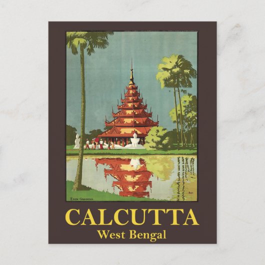 Calcutta, de hoofdstad van West-Bengaal, India Briefkaart (Voorkant)