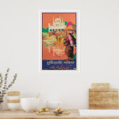 Calcutta India Oude Reisposter Poster (Keuken)