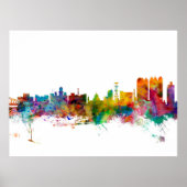 Calcutta (Kolkata) India Skyline Poster (Voorkant)