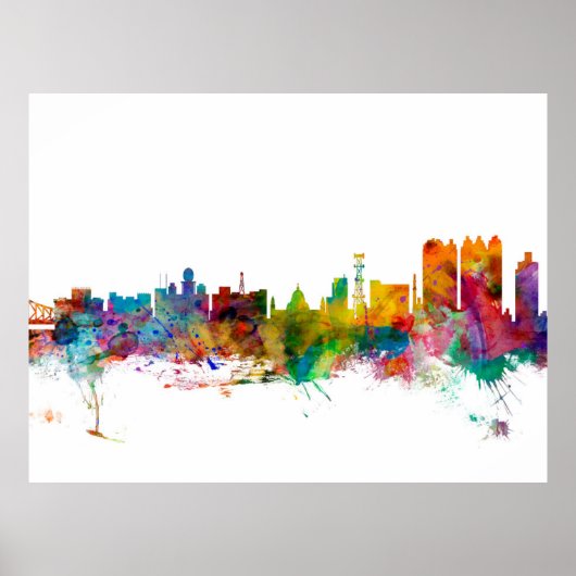 Calcutta (Kolkata) India Skyline Poster (Voorkant)