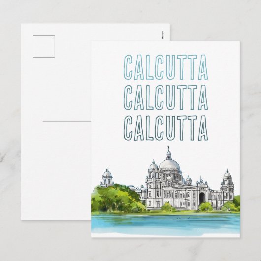 Calcutta "Victoria Memorial" Kolkata Bengali Feestdagenkaart (Voorkant / Achterkant)