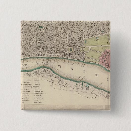 Calcutta Vierkante Button 5,1 Cm (Voorkant)