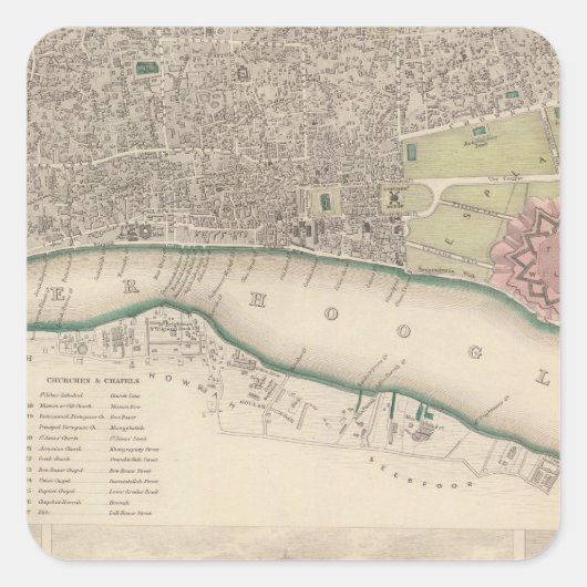 Calcutta Vierkante Sticker (Voorkant)