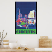 Calcutta Vintage Travel Poster (Keuken)