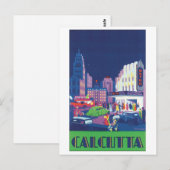 Calcutta Vintage Travel Poster Briefkaart (Voorkant / Achterkant)