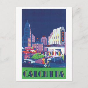 Calcutta Vintage Travel Poster Briefkaart