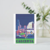 Calcutta Vintage Travel Poster Briefkaart (Staand voorkant)