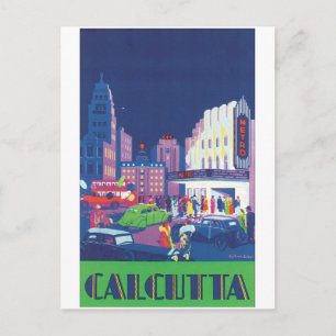 Calcutta Vintage Travel Poster Briefkaart
