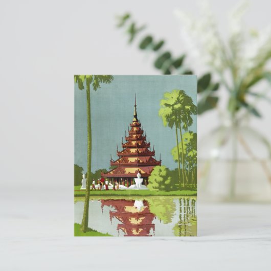 Calcutta Vintage Travel Poster teruggezet Briefkaart (Staand voorkant)