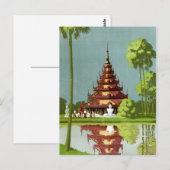 Calcutta Vintage Travel Poster teruggezet Briefkaart (Voorkant / Achterkant)