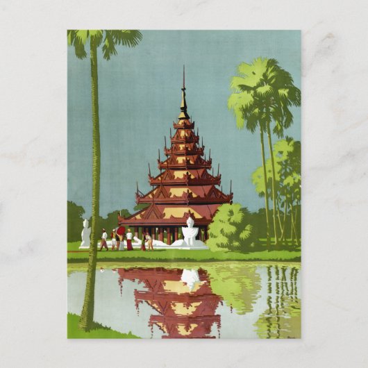 Calcutta Vintage Travel Poster teruggezet Briefkaart (Voorkant)