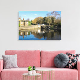 Calder en Hebble Navigation: Salterhebble-sluizen Canvas Afdruk