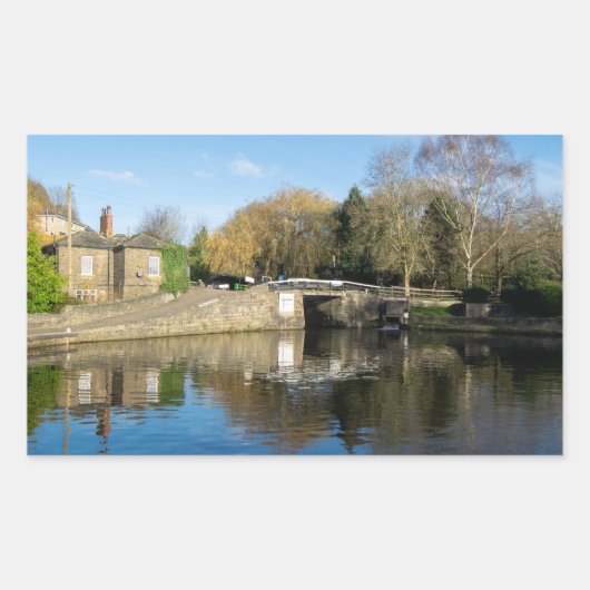 Calder en Hebble Navigation: Salterhebble-sluizen Rechthoekige Sticker (Voorkant)