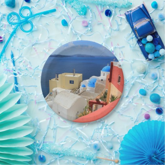 Caldera, Oia, Santorini, Griekenland Papieren Bordje (Feest)