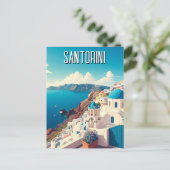 Caldera Uitzicht Santorini Griekenland Cycladen Re Briefkaart (Staand voorkant)