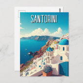 Caldera Uitzicht Santorini Griekenland Cycladen Re Briefkaart (Voorkant / Achterkant)