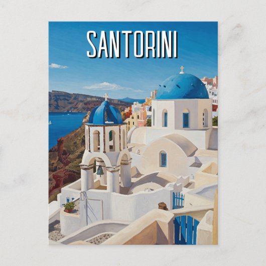 Caldera Uitzicht Santorini Griekenland Cycladen Re Briefkaart (Voorkant)
